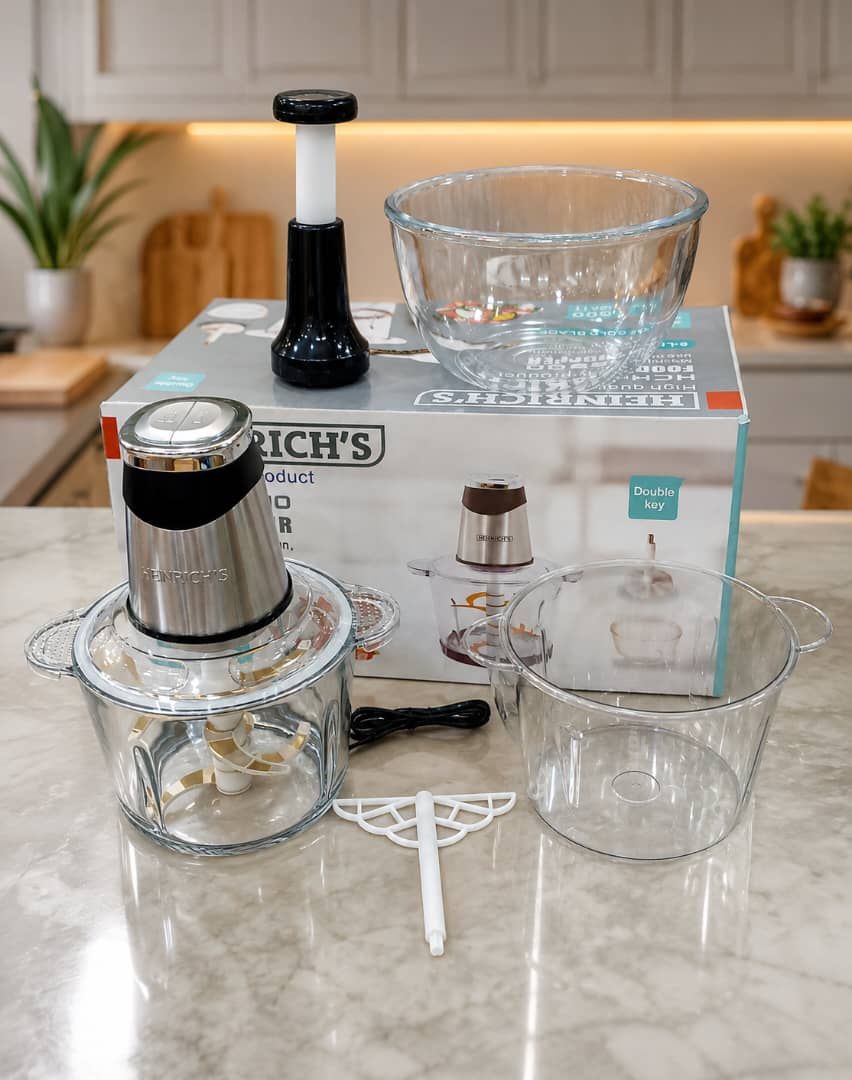 خردکن حرفه‌ای ۳ لیتری هنریچ Heinrich's HCH-5500 | موتور ۵۰۰ وات و تیغه ۶ پره طلایی